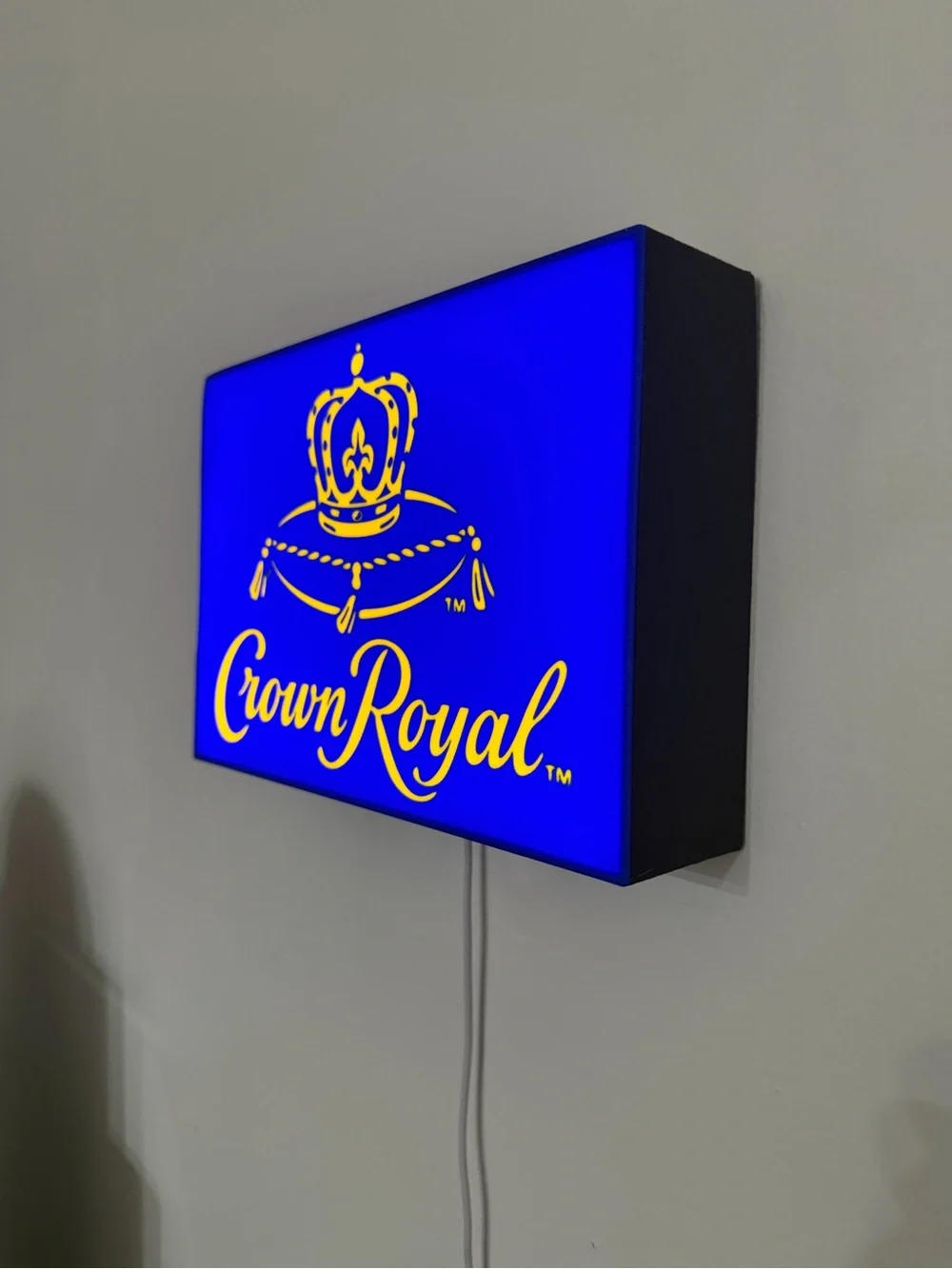 Crown Royal Blue and Gold Illuminated Wall Art